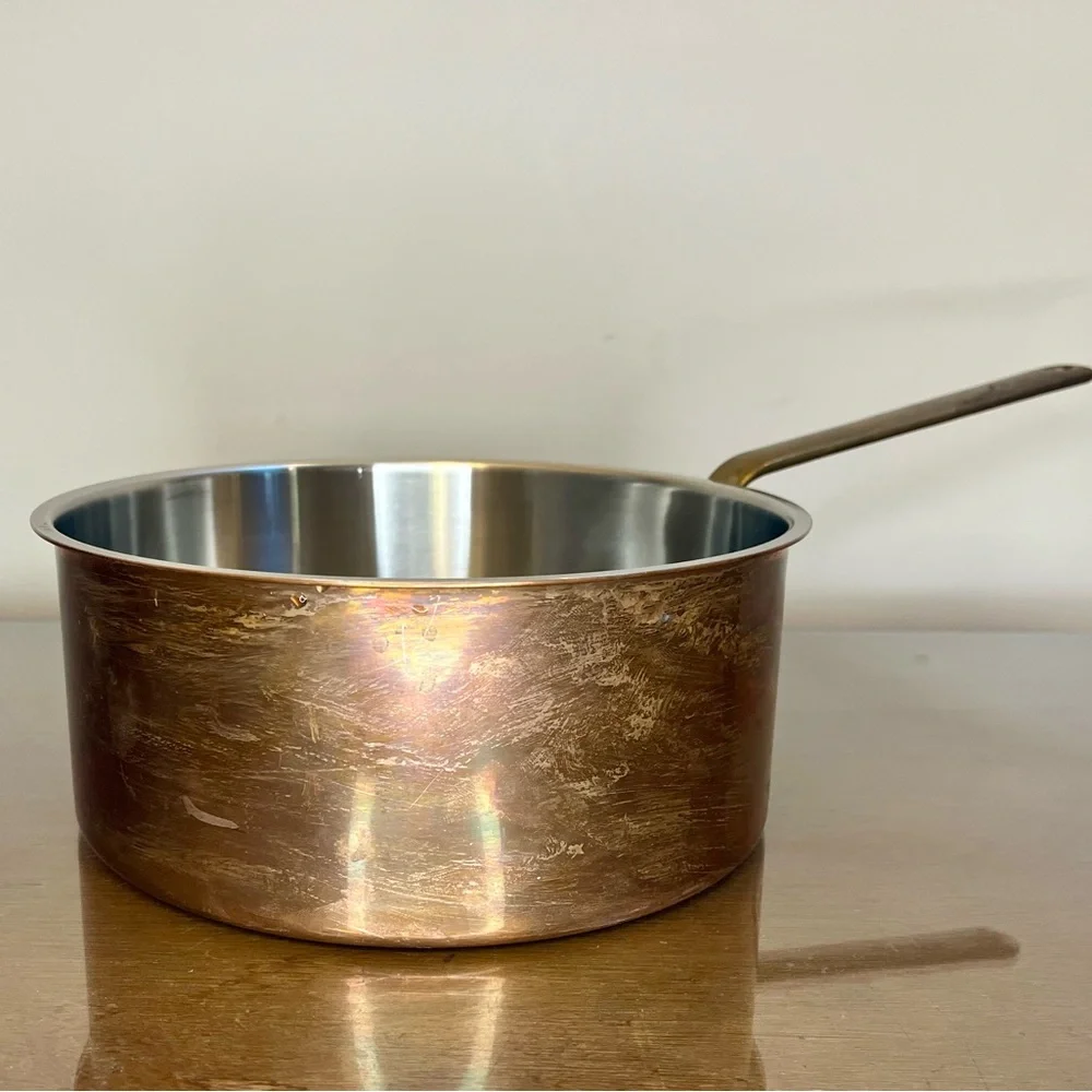 Spring Culinox 78 Copper/Stainless 4-quart Saucepan, 1970s Vintage, Switzerland - Picture 6 of 16